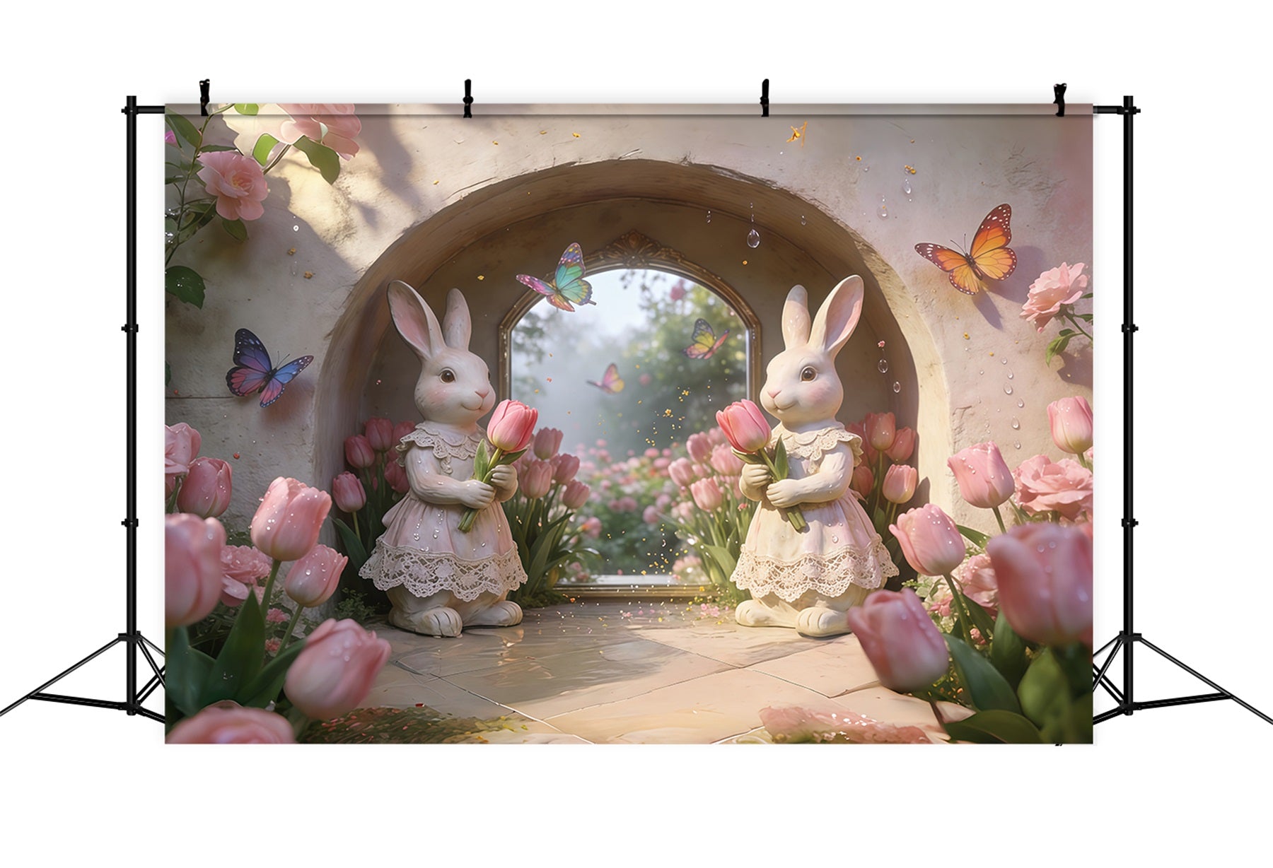 Easter Bunny Backdrop Ideas Romantic Floral Arch Garden Easter Backdrop Photography CSH61-48