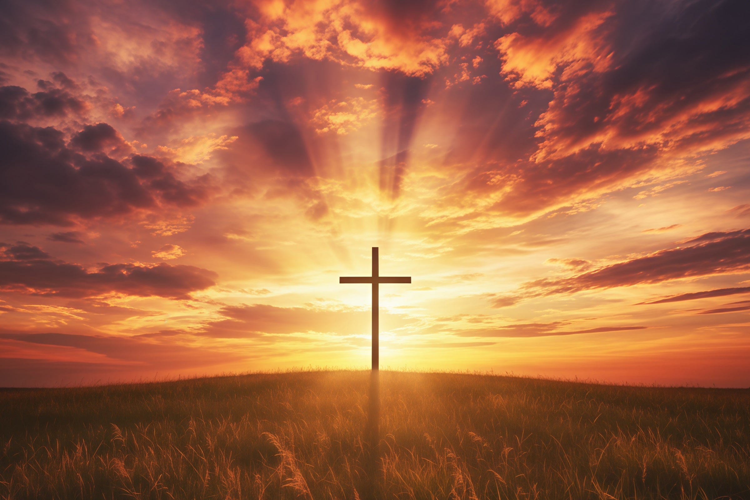 Easter Photo Backdrop For Church Radiant Heaven Cross Clouds Easter Backdrops CSH61-5