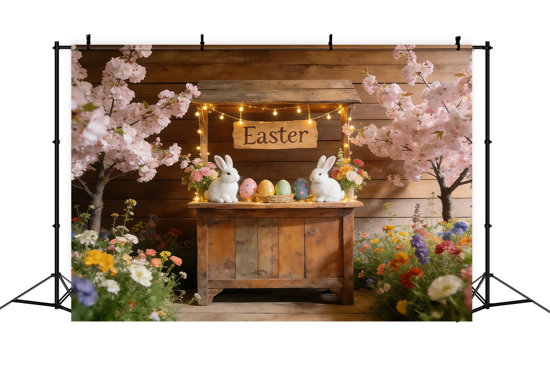Easter Cherry Blossom Backdrop Blossom Bunny Market Stall Backdrops For Easter Pictures CSH61-69