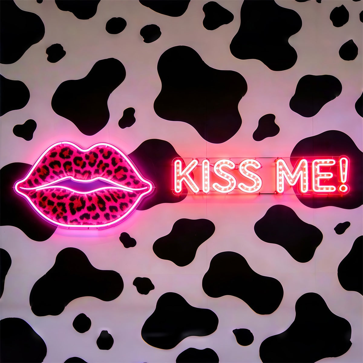 Kissing Lips Backdrop Neon Signs Pop Wall Romantic Backdrop CSH61-98