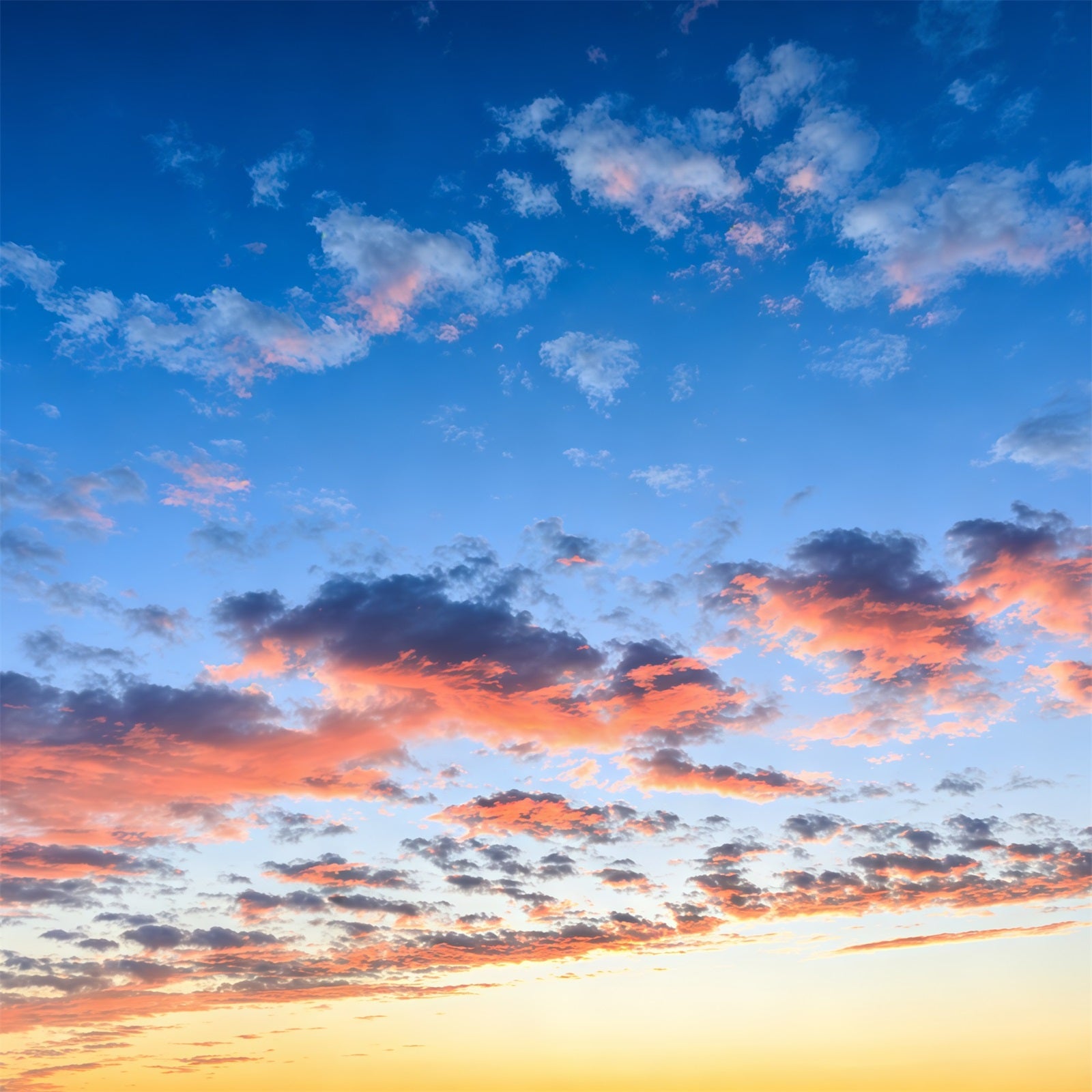 Blue Sky With Clouds Backdrop Sunset Orange Glow Sky Backdrops CSH62-134