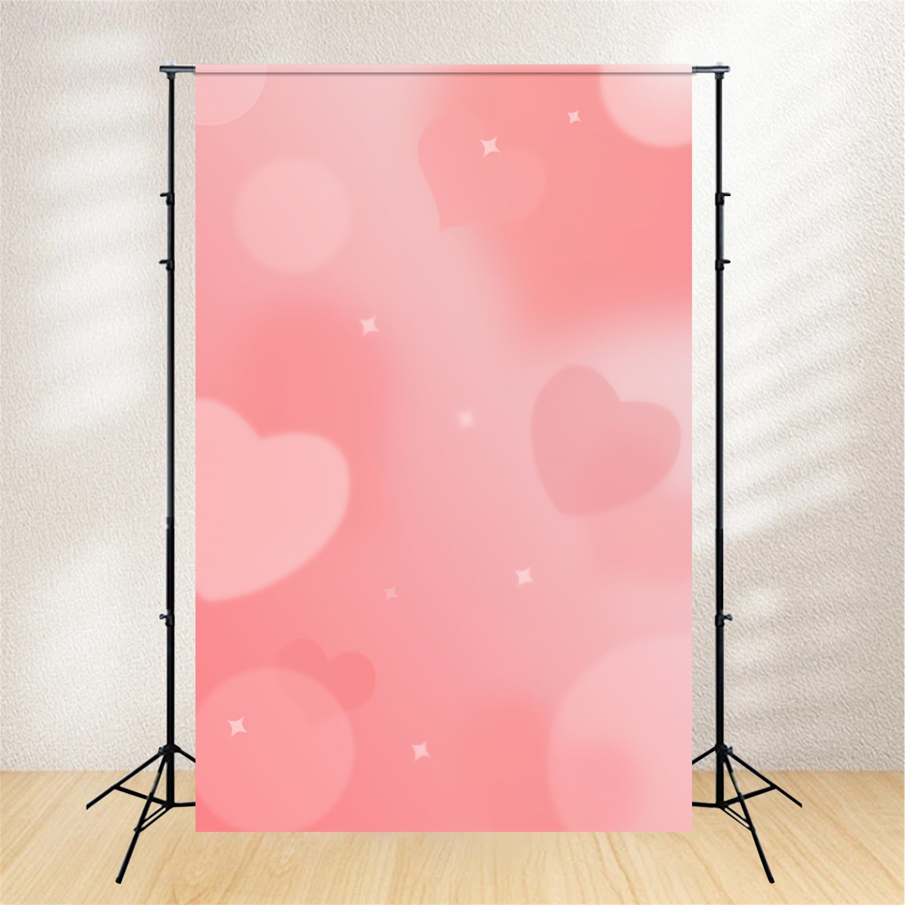 Gradient Photo Backdrop Dreamy Pink Love Heart Sparkle Headshot Backdrop CSH62-49