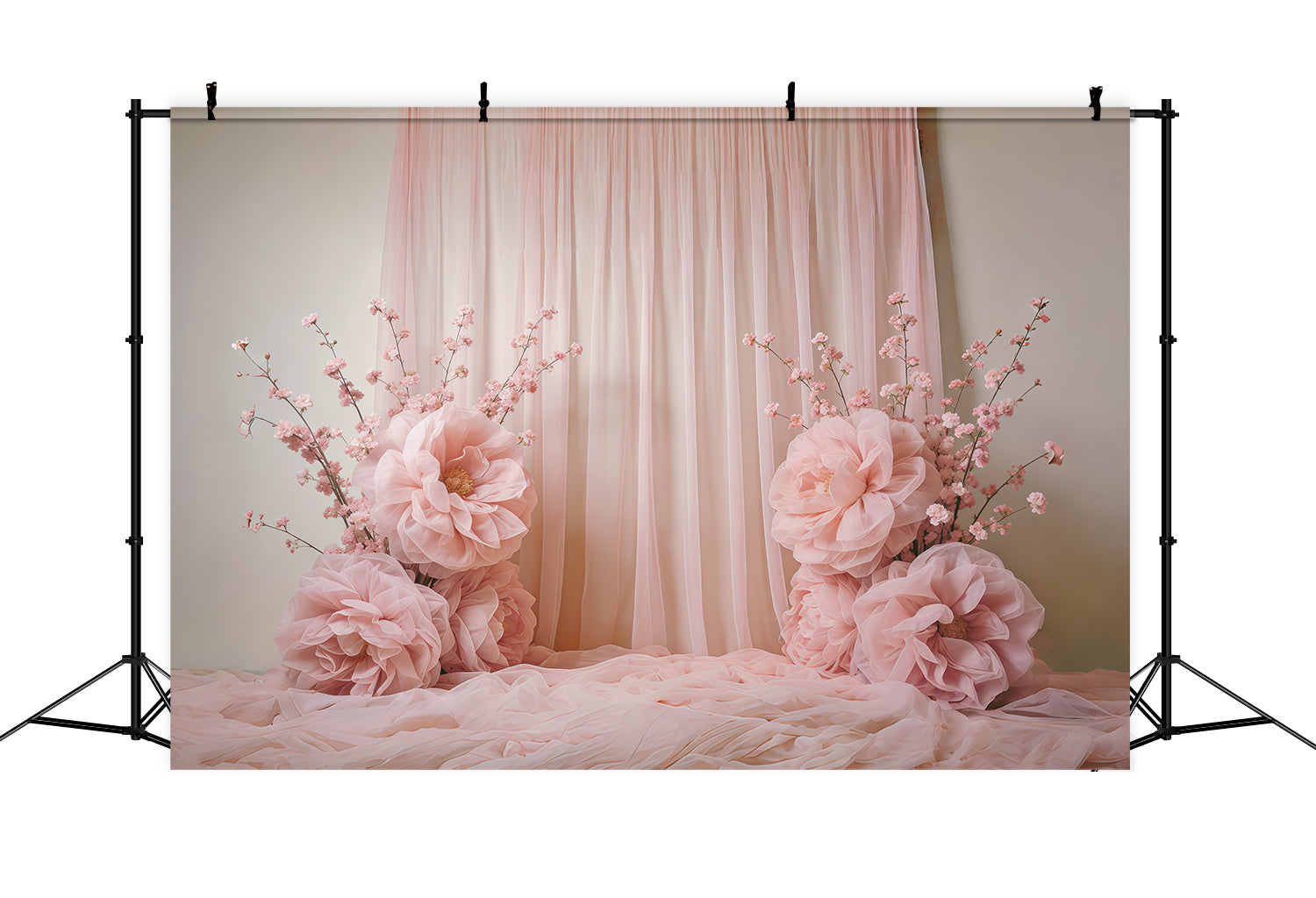 Mothers Day Flower Backdrop Blush Draped Floral Blossom Display Mothers Day Photo Backdrop Ideas CSH63-104