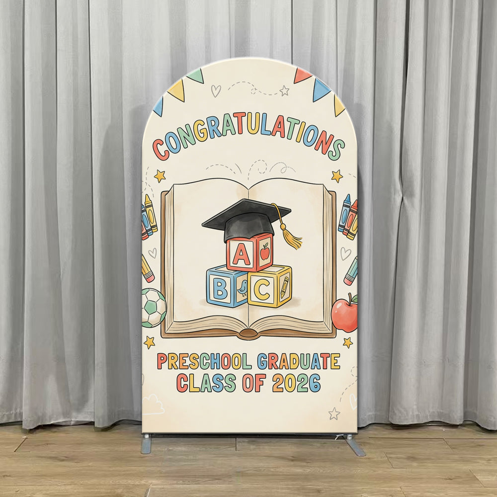 Preschool Graduation Backdrop Ideas Book Graduation Cap Arch Class of
