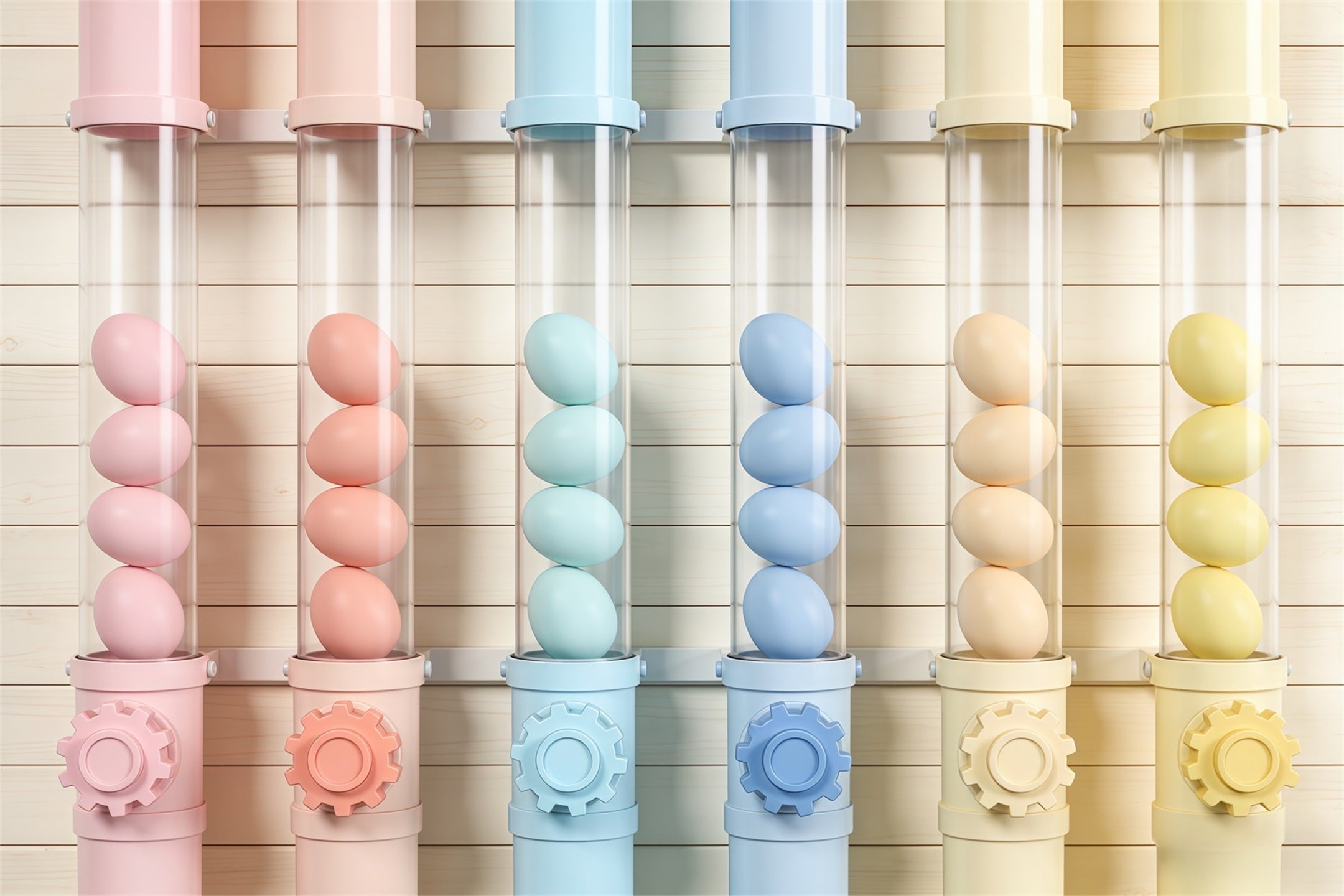 Happy Easter Backdrop Pastel Egg Tube Factory Display Photography Backdrops Easter CSH63-37