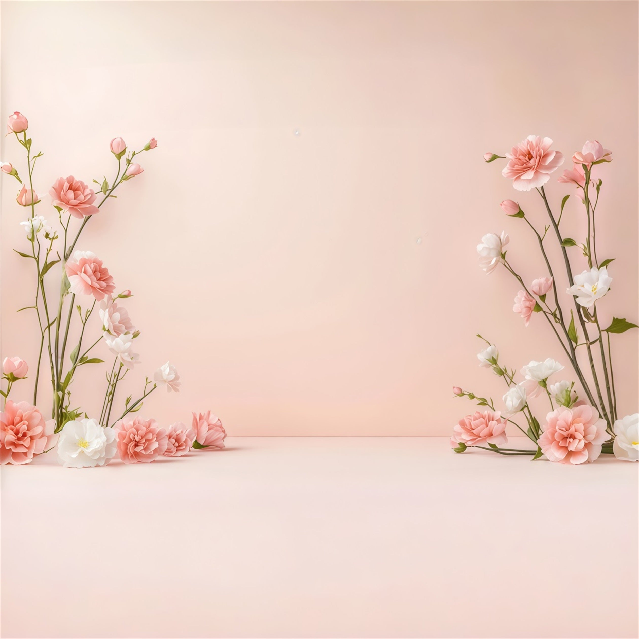 Floral Wreath Mother's Day Backdrop Minimal Blush Flower Border Mothers Day Backdrop CSH63-65