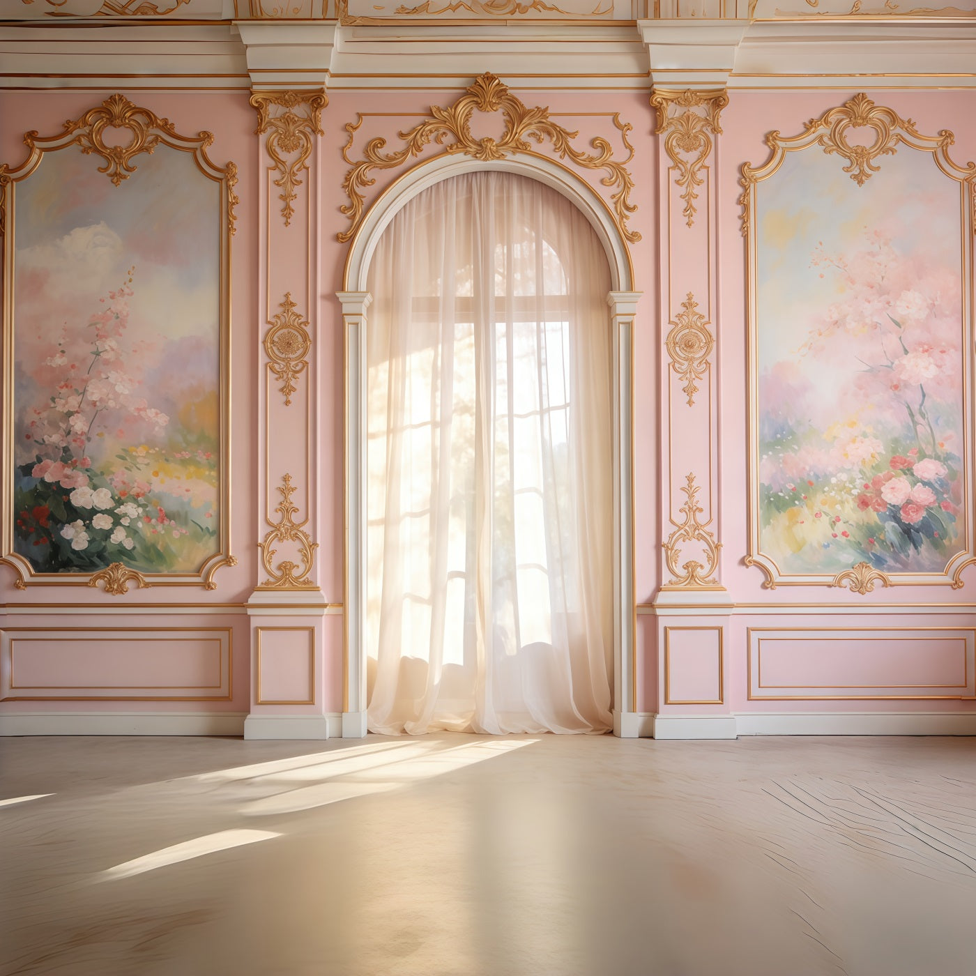 Rococo Floral Mother's Day Backdrop Blush Wall Floral Archway Mother's Day Photoshoot Backdrop CSH63-87