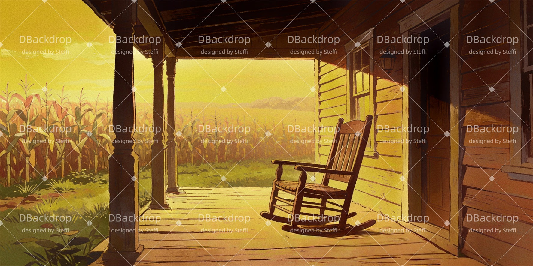 Performance Backdrop Country Cottage Porch Backdrop For Theater Play CSH63-T15