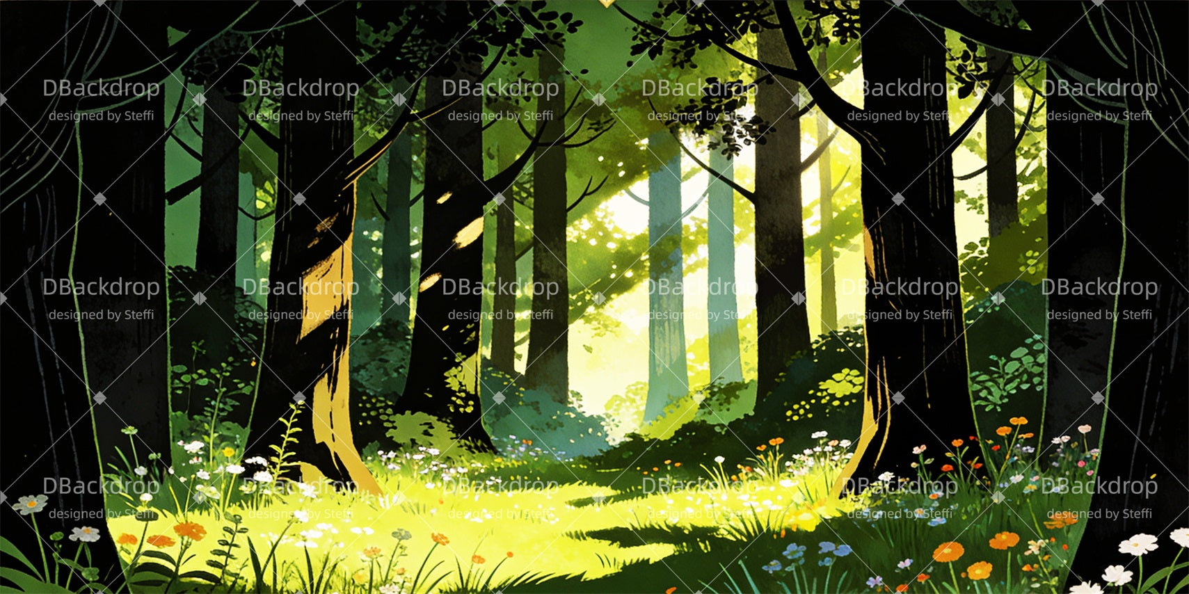 Scenic Backdrops Fairytale Forest Scenery Backdrops For Theater CSH63-T21