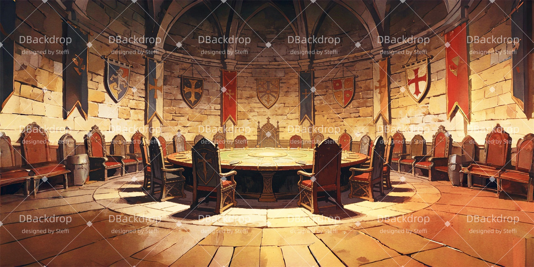 Large Stage Backdrops Roundtable Conference Room Stage Backdrop CSH63-T26