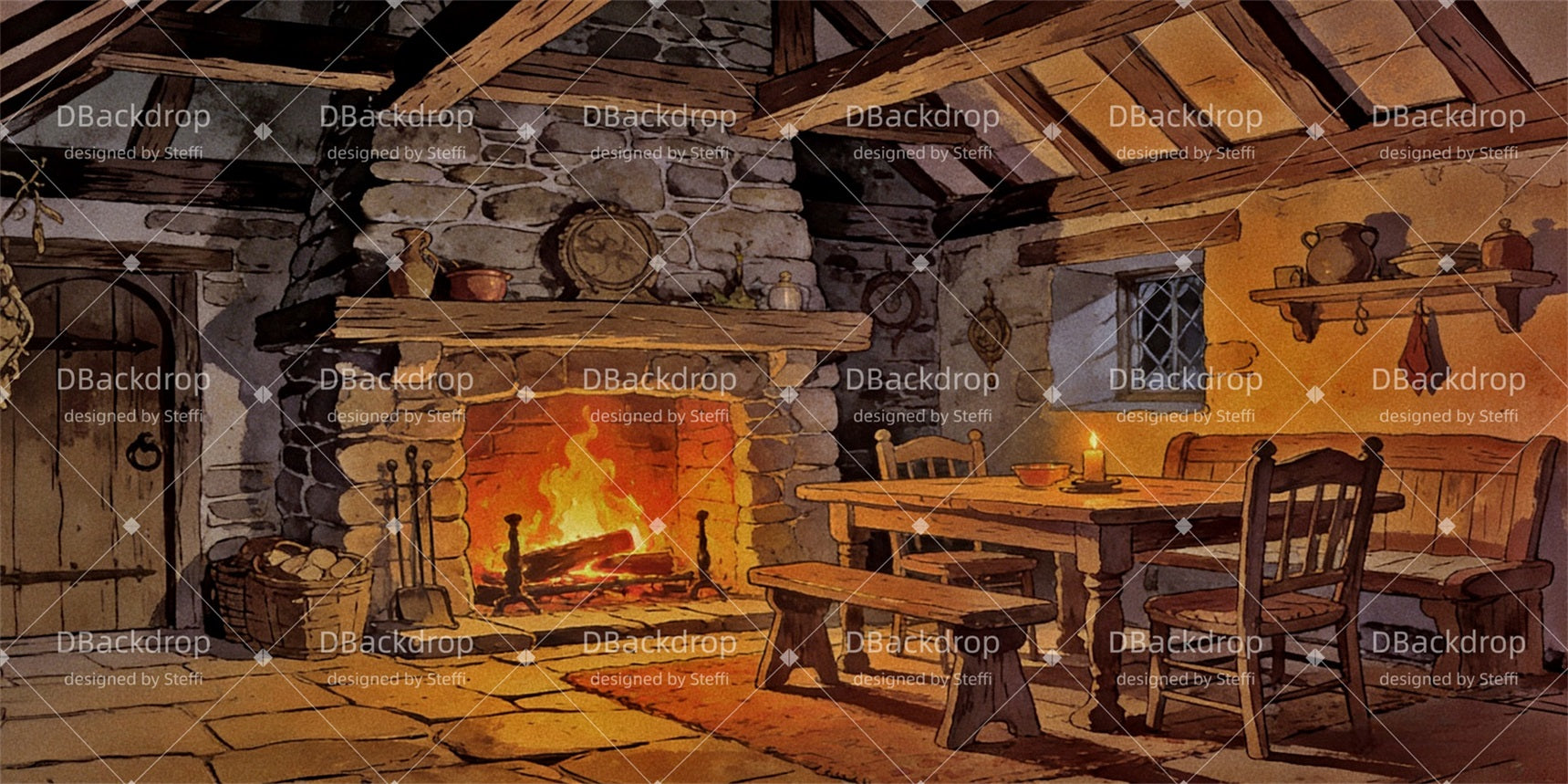 Theater Backdrops Fiona's Home Interior Large Stage Backdrops CSH63-T3