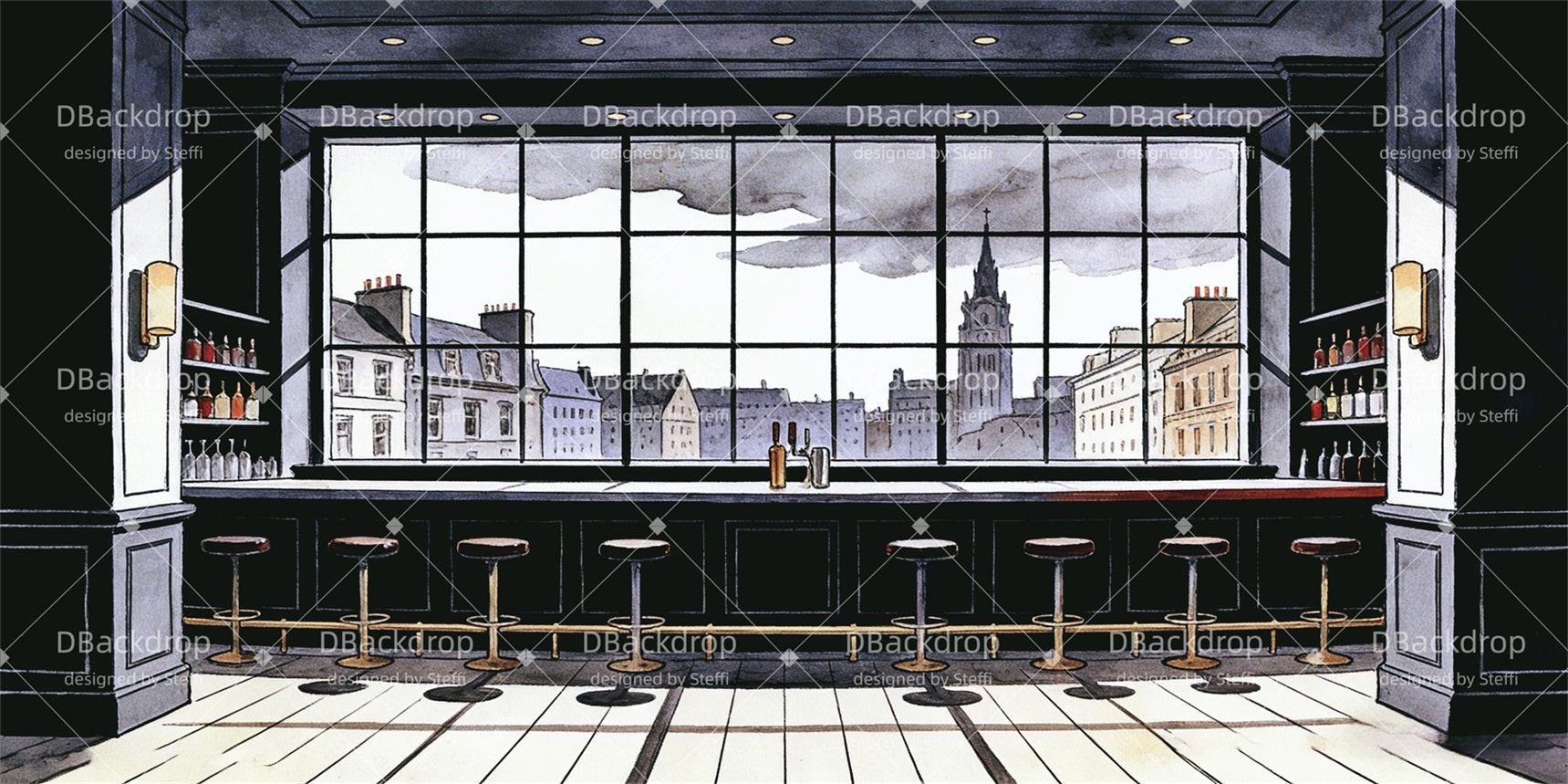 Movie Theater Backdrop New York Bar Stage Backdrop Ideas CSH63-T9