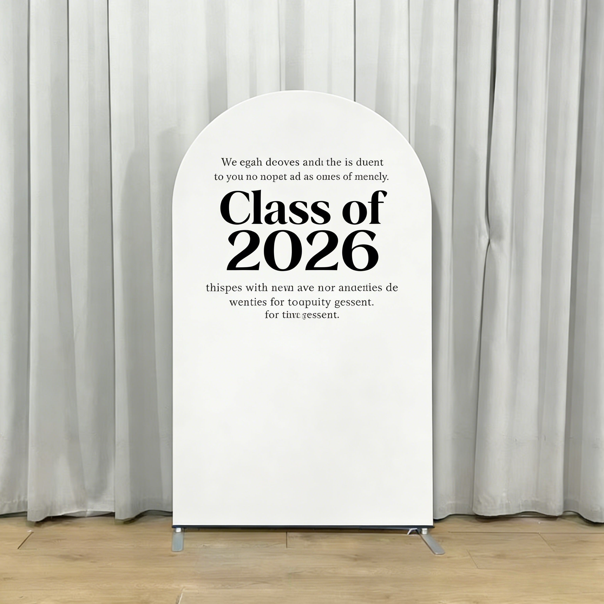 Reusable Graduation Backdrop White Bold Typography Minimalist Washable Graduation Backdrop CSH64-13