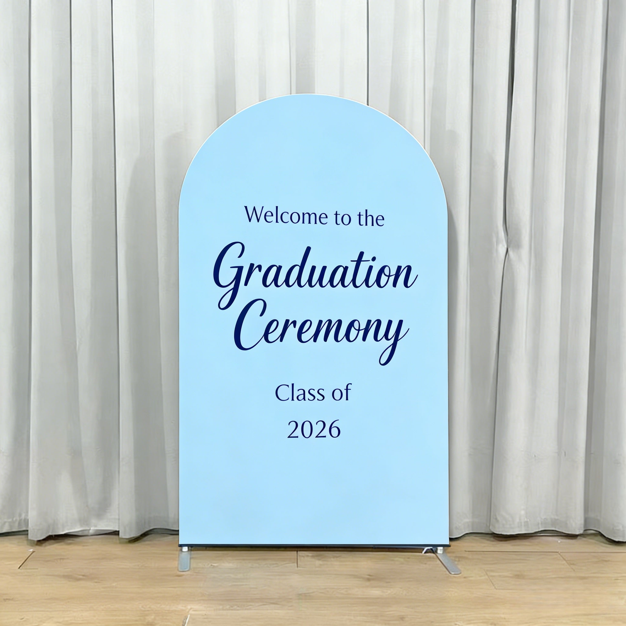 Graduation Welcome Backdrop Light Blue Ceremony Decor Custom Graduation Welcome Sign Backdrop CSH64-15