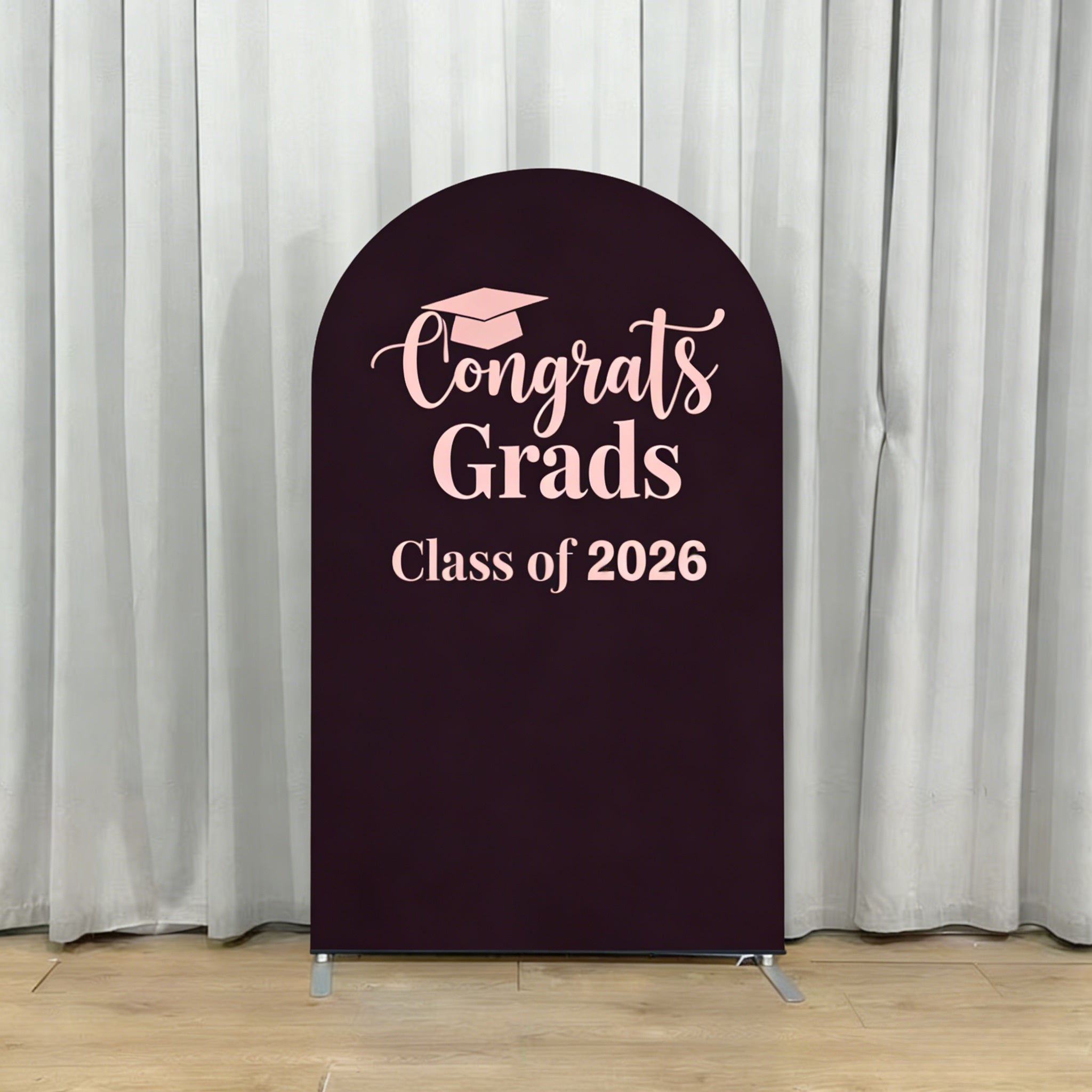 Arch Graduation Photo Booth Backdrop Purple Arch Pink Typography Graduation Arch Photo Backdrop CSH64-28