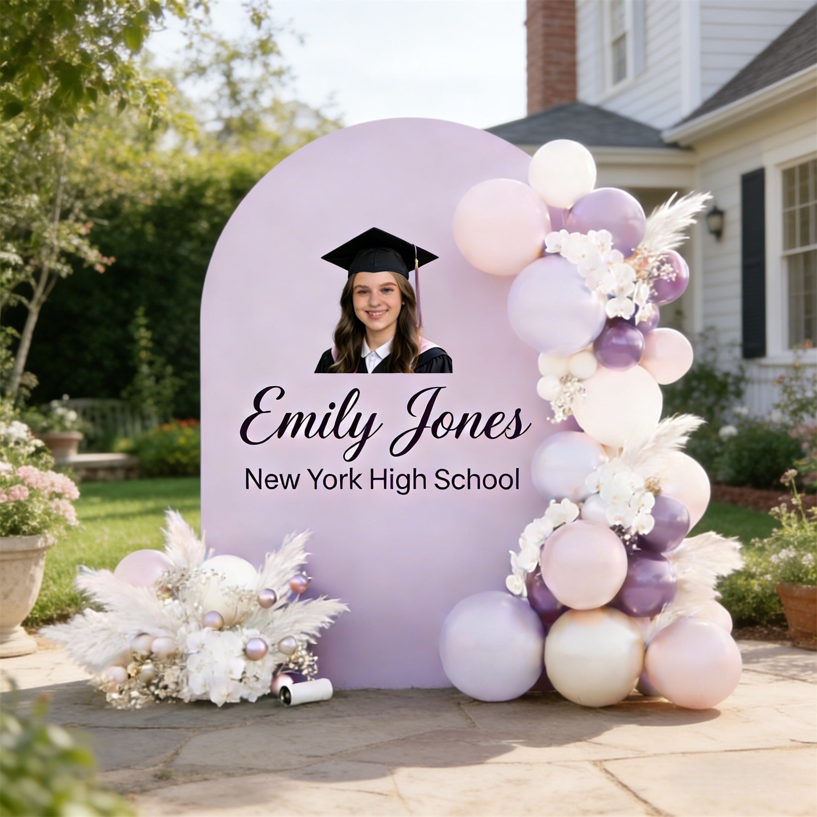 Senior Graduation Backdrop Lavender Personalized Design Senior Photo Backdrop CSH64-5