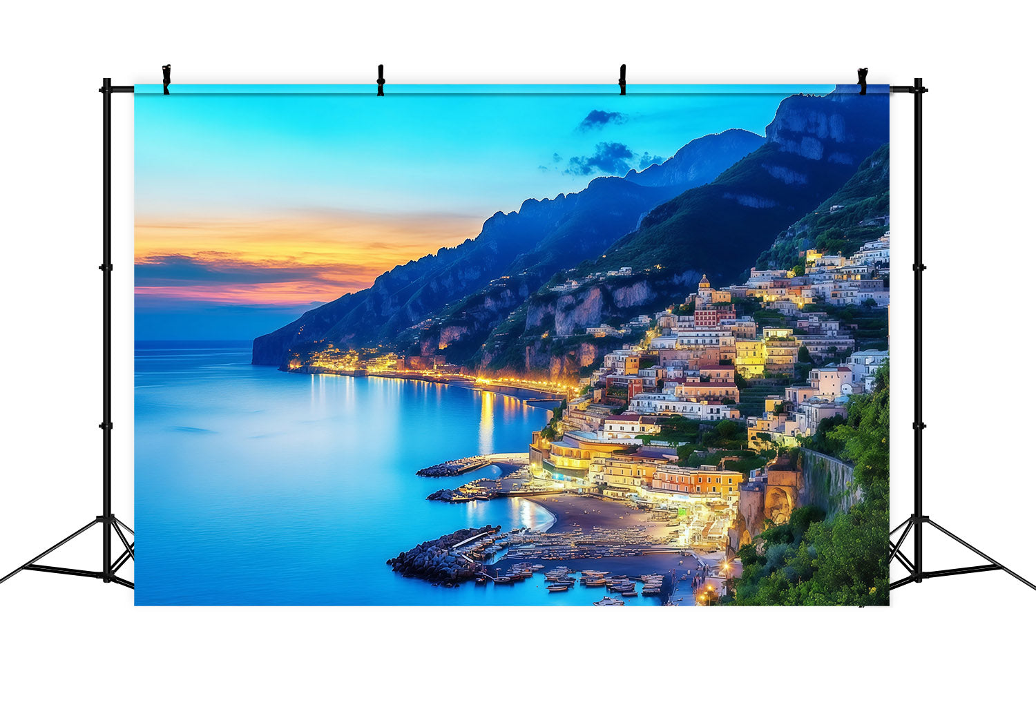 Amalfi Coast Backdrop Positano Coast Village Sunset View Summer Photo Backdrops CSH64-82