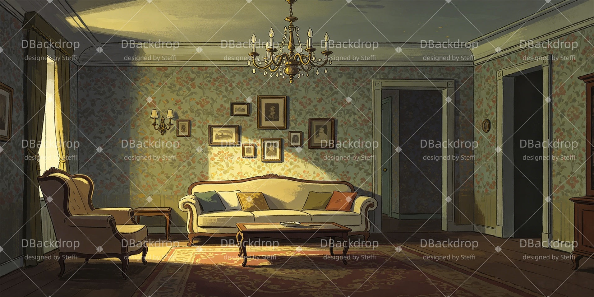 Theater Backdrops Vintage Living Room Stage Backdrop Ideas CSH66-T5