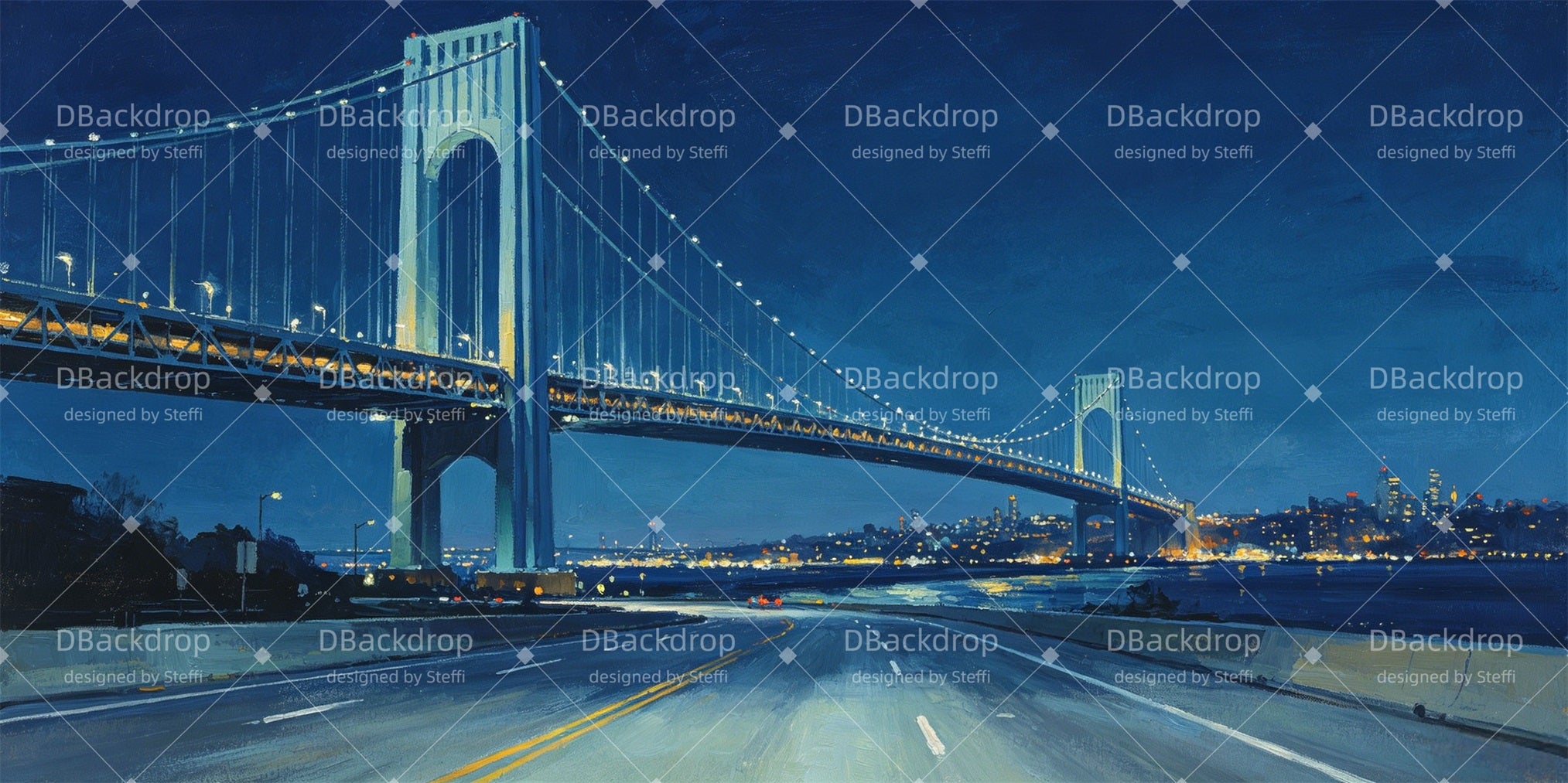Stage Backdrop Ideas Night Suspension Bridge Movie Theater Backdrop CSH66-T59