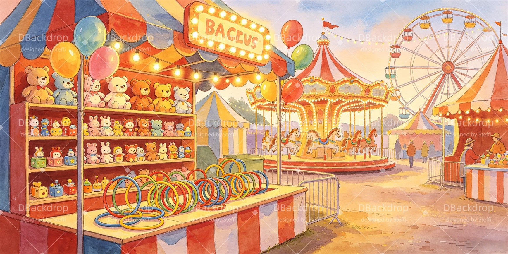 Professional Stage Backdrops Carnival Booth Theater Backdrop CSH66-T87