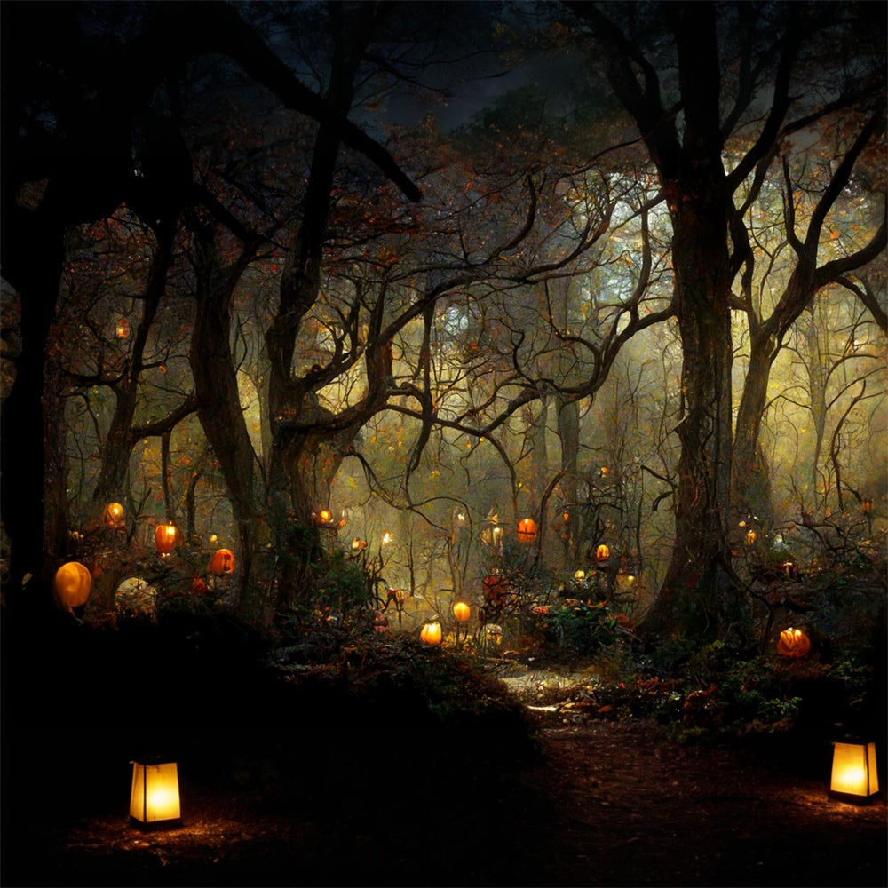 Halloween Glowing Pumpkin Enchanted Forest Outdoor Garage Door Cover CSH67-39-1 car