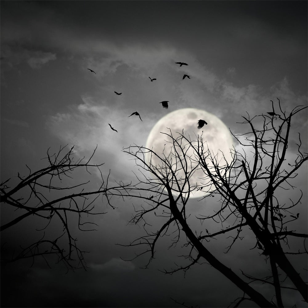 Halloween Moonlit Ravens Twisted Branches Garage Door Decorations CSH67-42-1 car