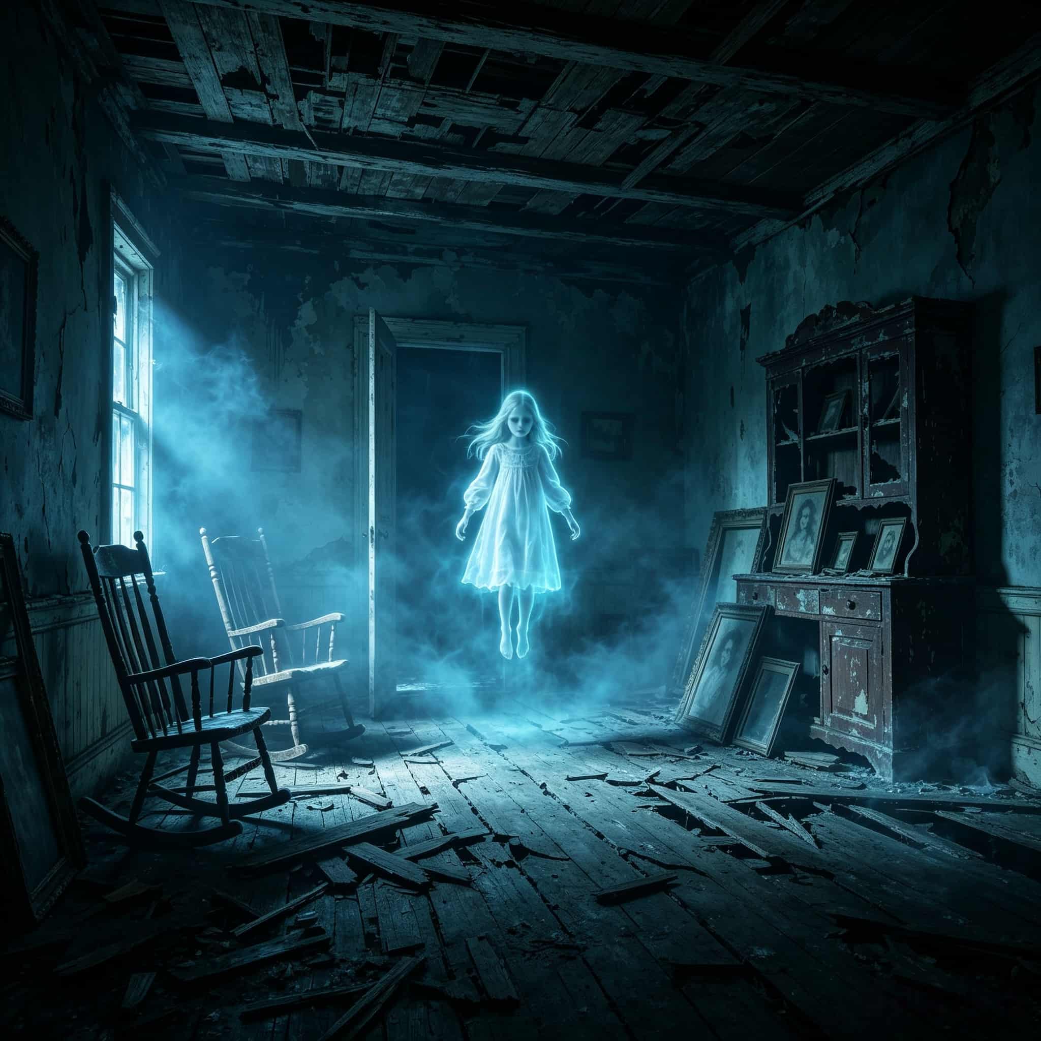 Creepy Halloween Garage Door Decor Glowing Ghost Abandoned Room Halloween Garage Decorations CSH67-67-1 car