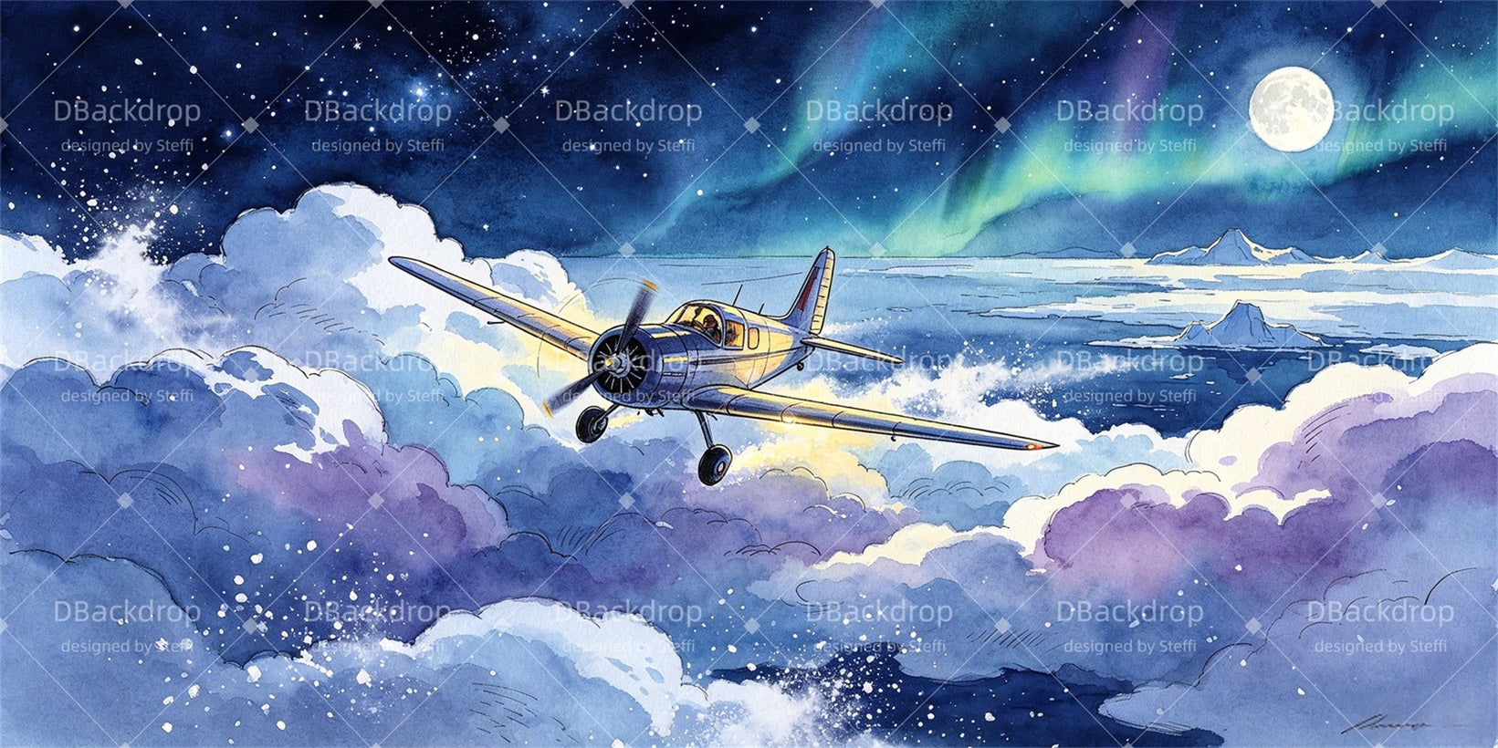 Theater Stage Backdrops Aurora Cloud Flight Performance Backdrop CSH67-T26