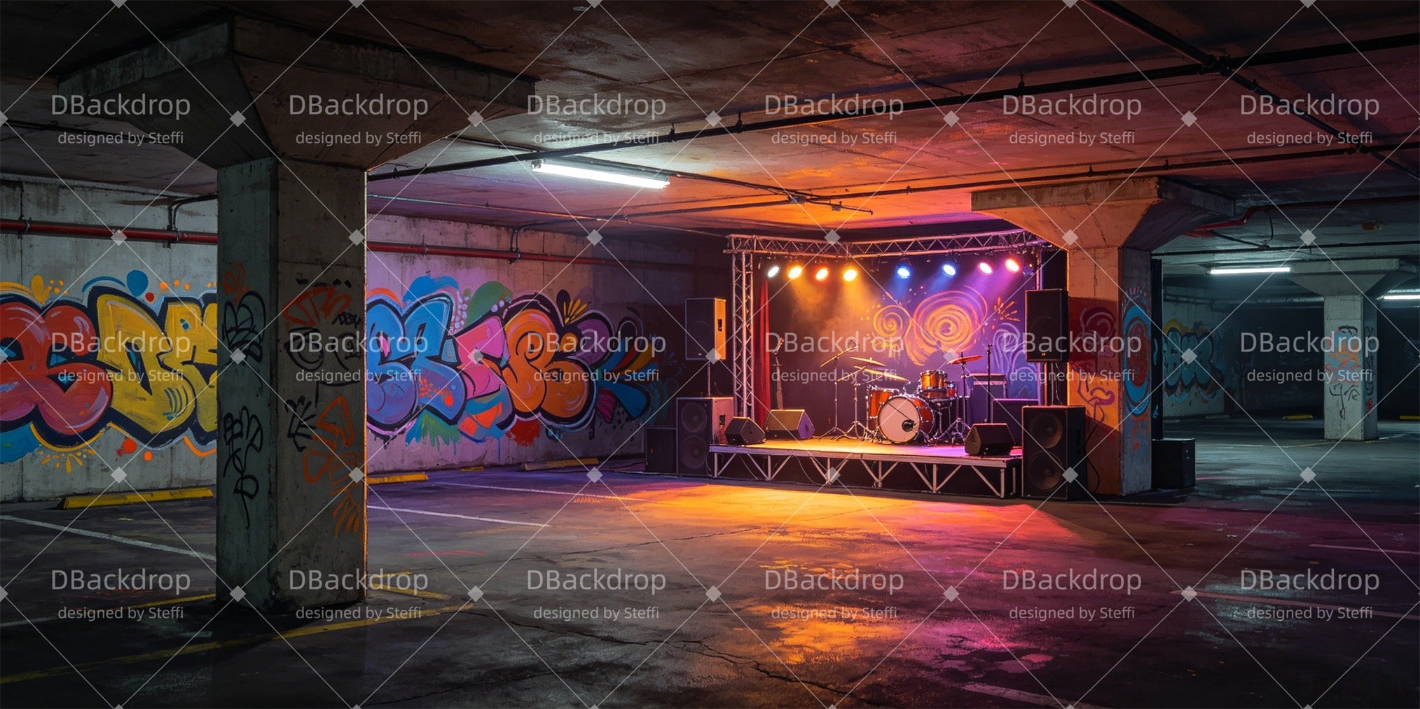Movie Theater Backdrop Underground Concert Stage Performance Backdrop CSH67-T8