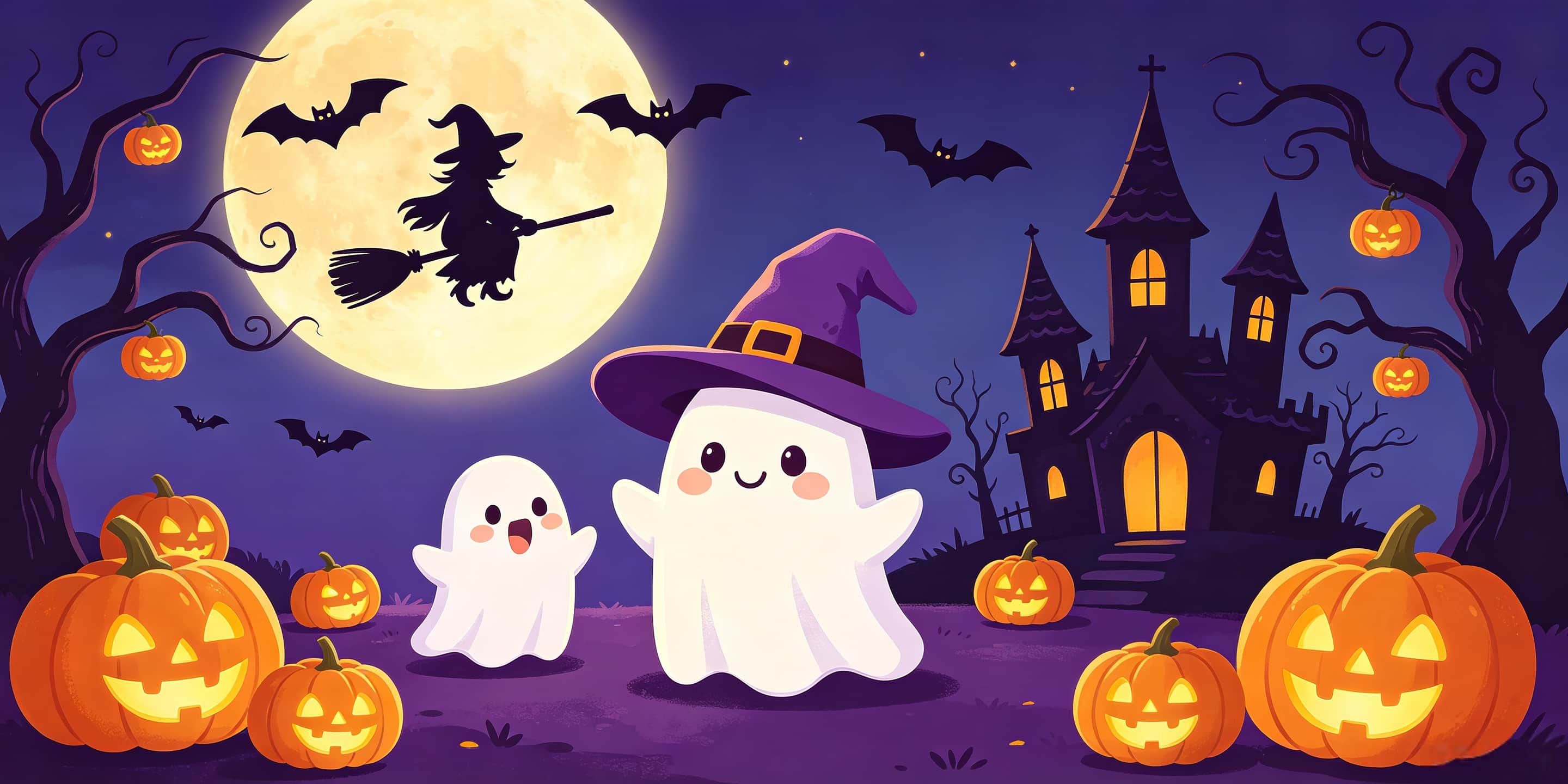 Cute Halloween Garage Door Decor Witch Ghost Pumpkin Castle Halloween Garage Door Cover CSH68-1-2 car