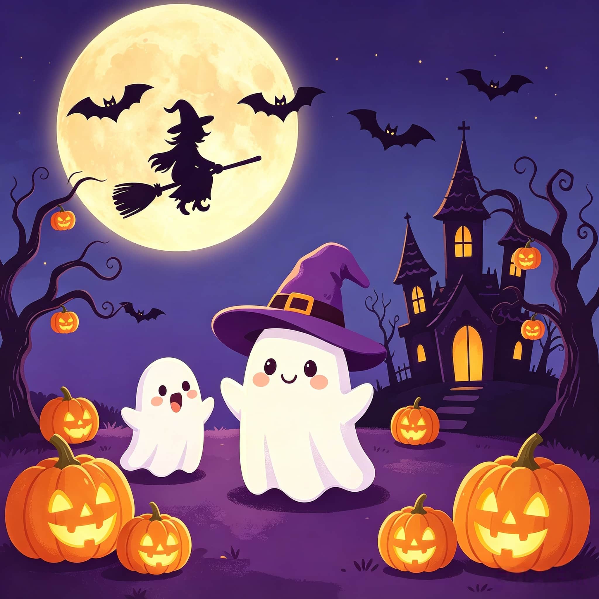 Cute Halloween Garage Door Decor Witch Ghost Pumpkin Castle Halloween Garage Door Cover CSH68-1-1 car