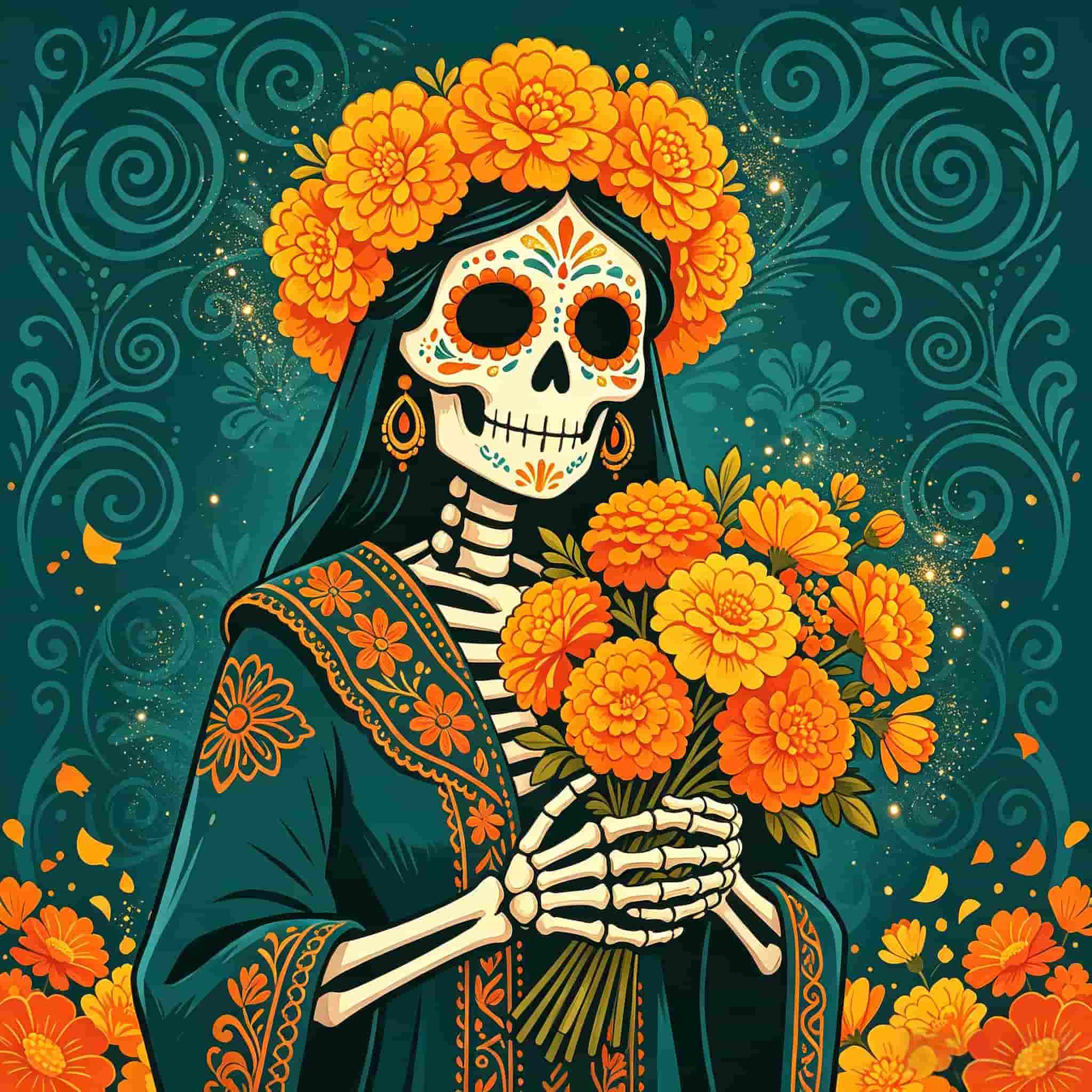 Skull Halloween Garage Door Decor Marigold Sugar Skull Bride Halloween Garage Door Decor CSH68-10-1 car