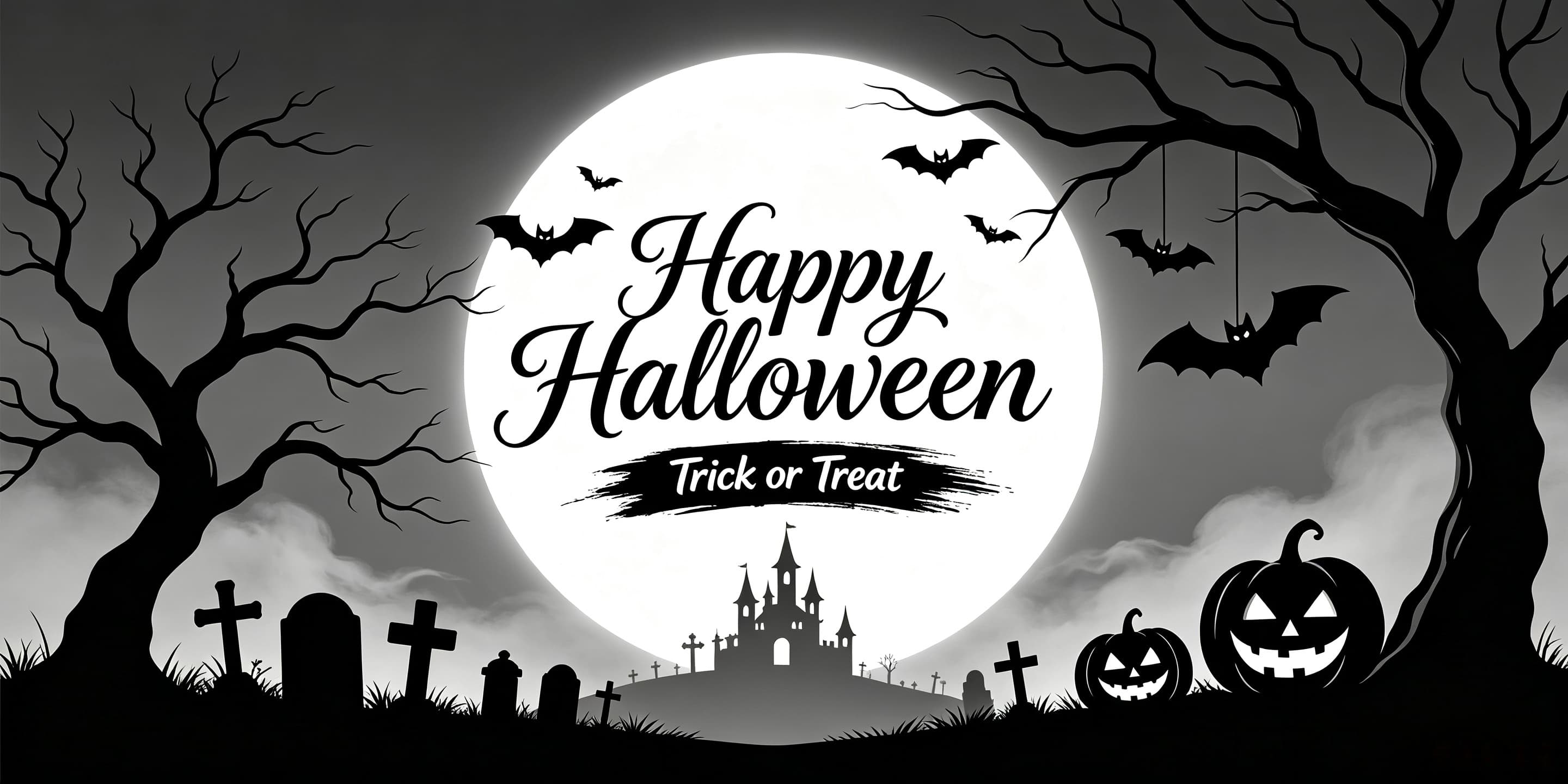 Bat Halloween Garage Door Cover Monochrome Moon Graveyard Silhouette Halloween Porch Garage Door Decor CSH68-16-2 car