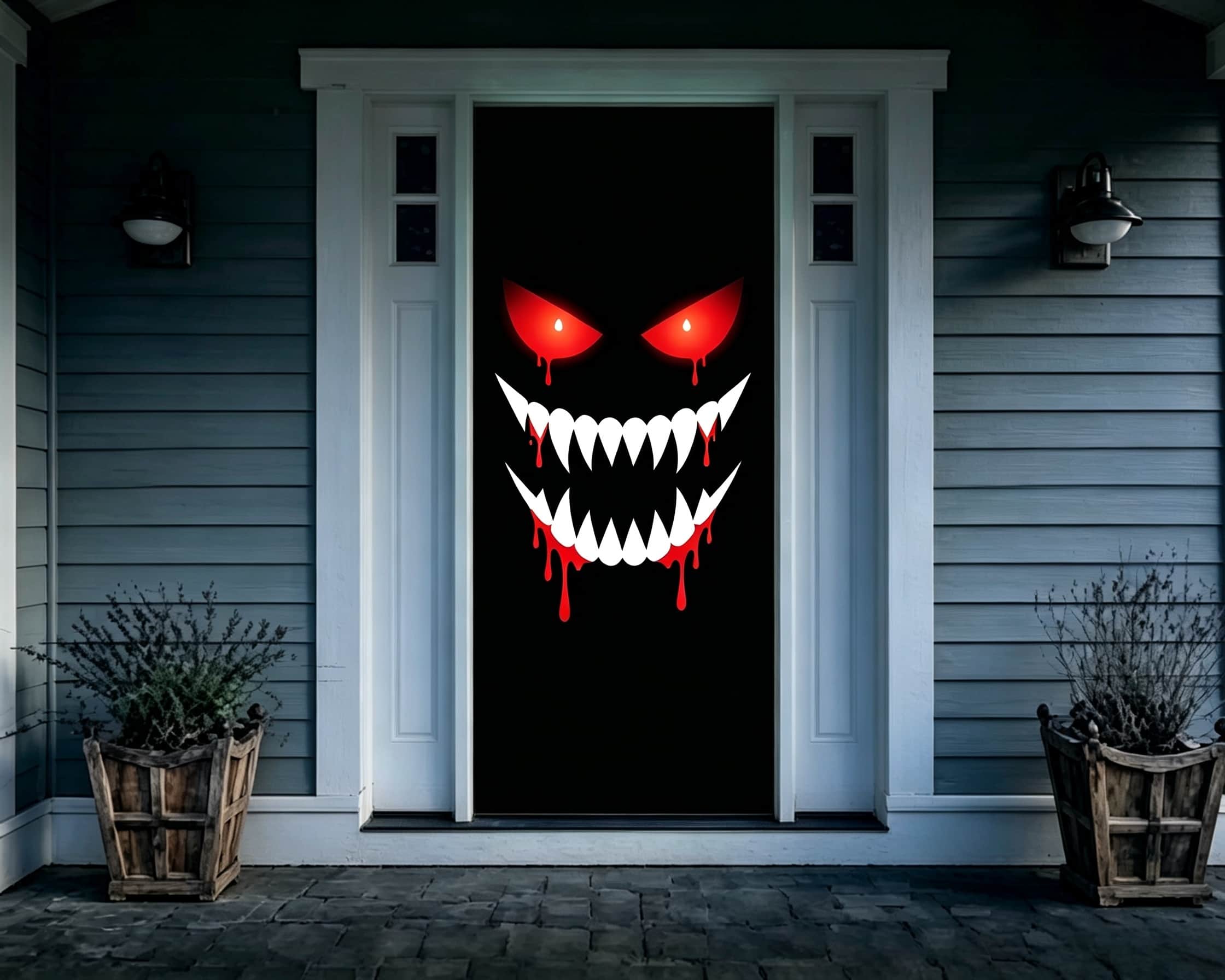 Monster Eyes Door Bloody Demon Face Spooky Door Cover CSH68-49