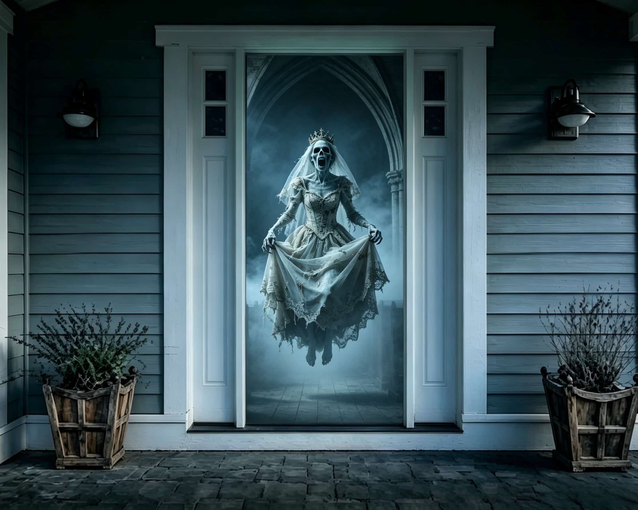Ghost Bride Door Ghostly Bridal Spirit Halloween Bedroom Door Decoration CSH68-55
