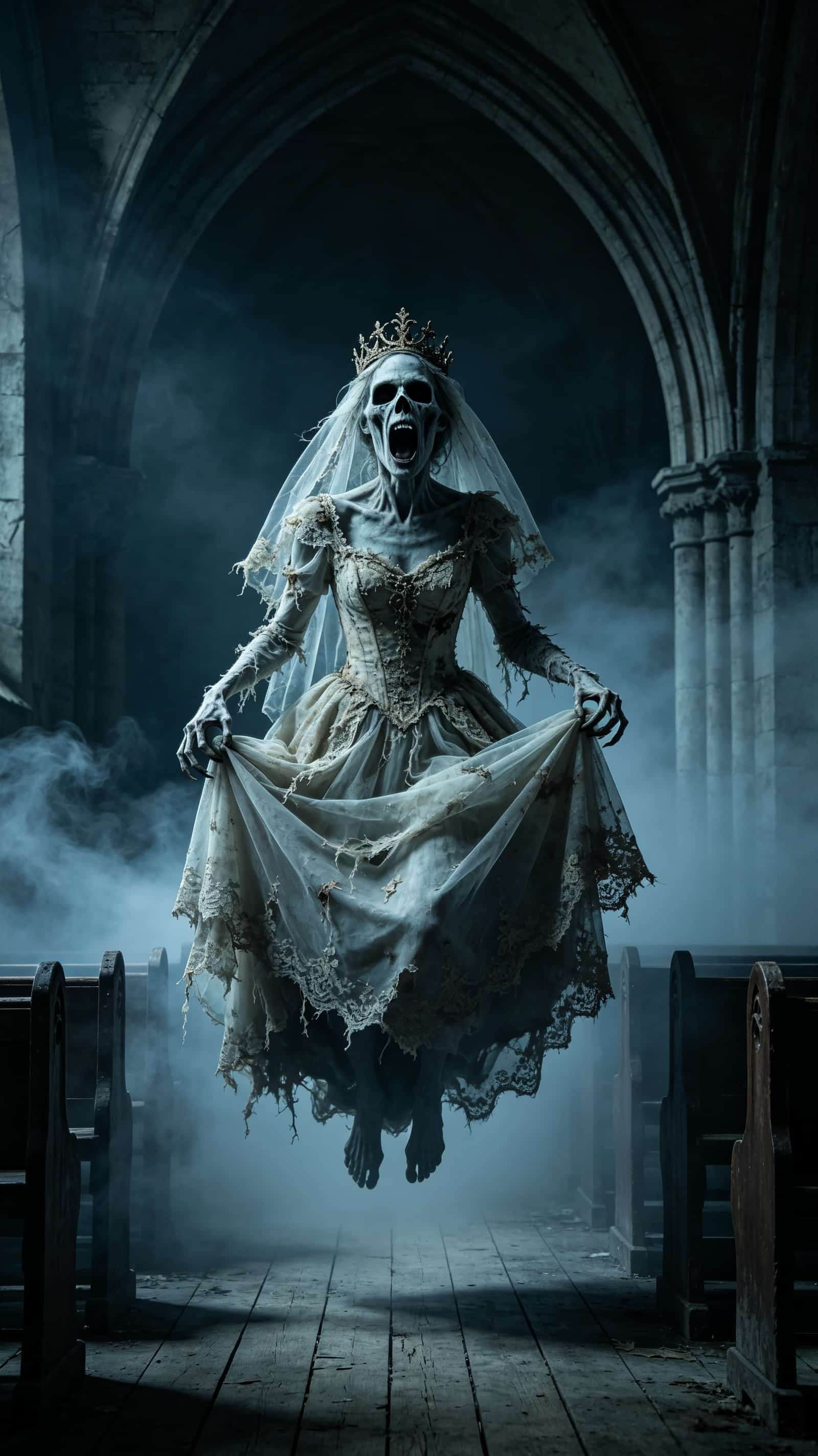 Ghost Bride Door Ghostly Bridal Spirit Halloween Bedroom Door Decoration CSH68-55