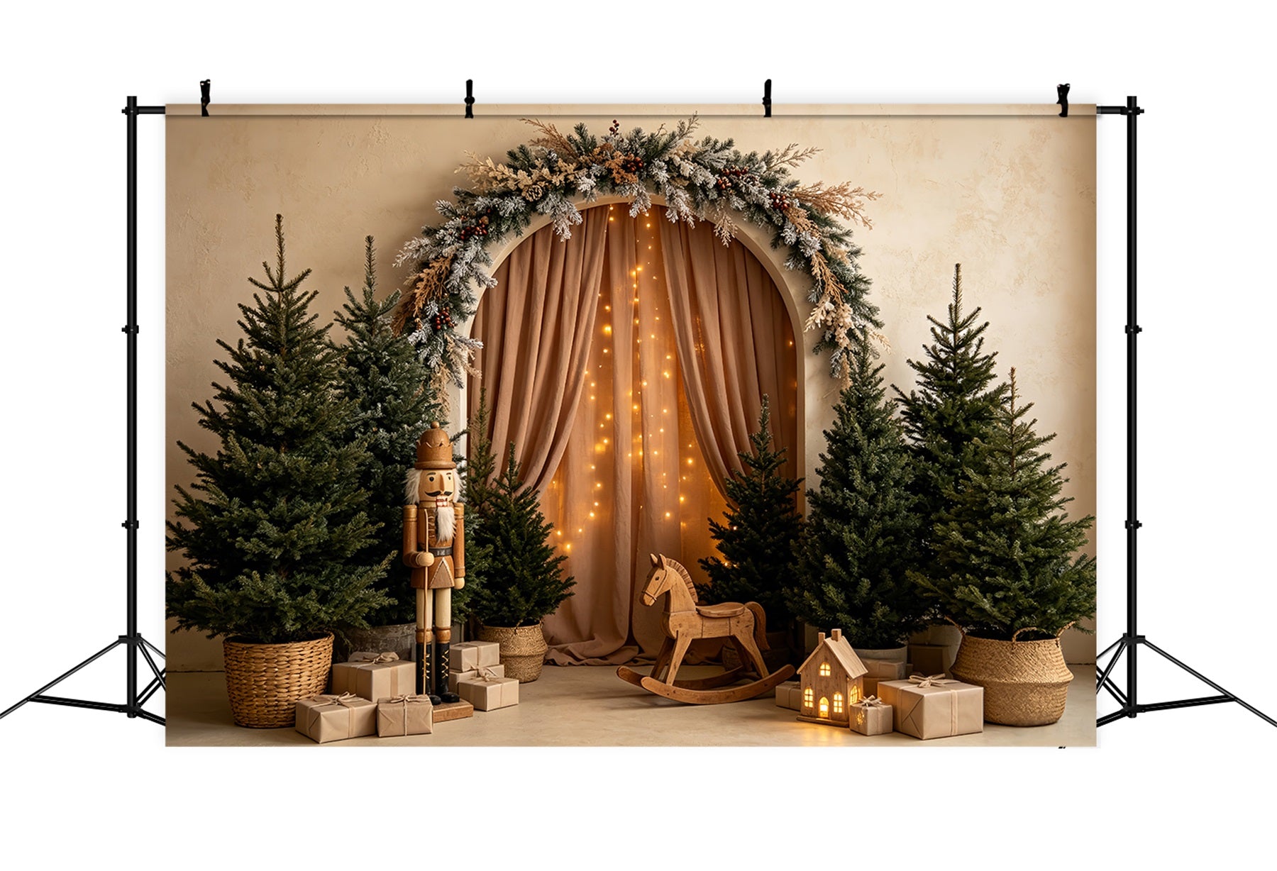 Christmas Tree Backdrop Woodland Arch Nutcracker Professional Christmas Backdrops CSH68-58