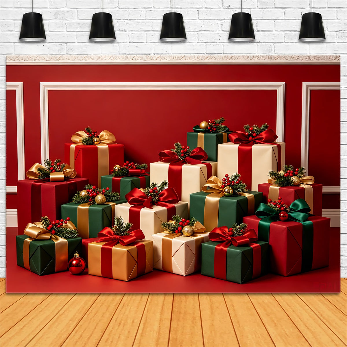 Christmas Gift Backdrop Luxury Gift Box Display Studio Backdrops Christmas CSH68-73