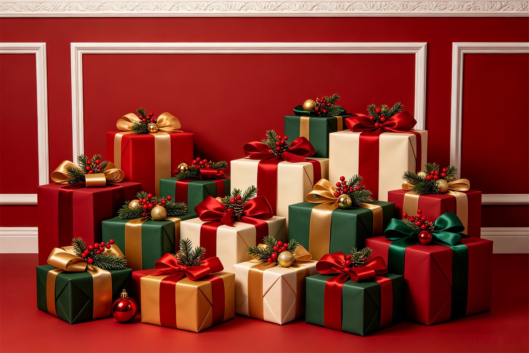 Christmas Gift Backdrop Luxury Gift Box Display Studio Backdrops Christmas CSH68-73