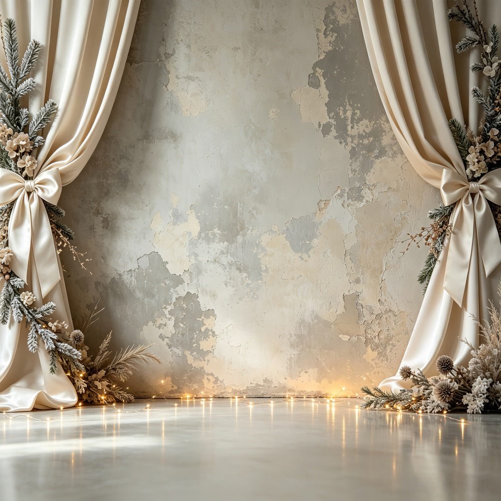 BACKDROPワンショルダー 20周年記念 USA製 Christmas Wall Backdrops Ivory Draped Floral Arch Indoor Christmas Bac