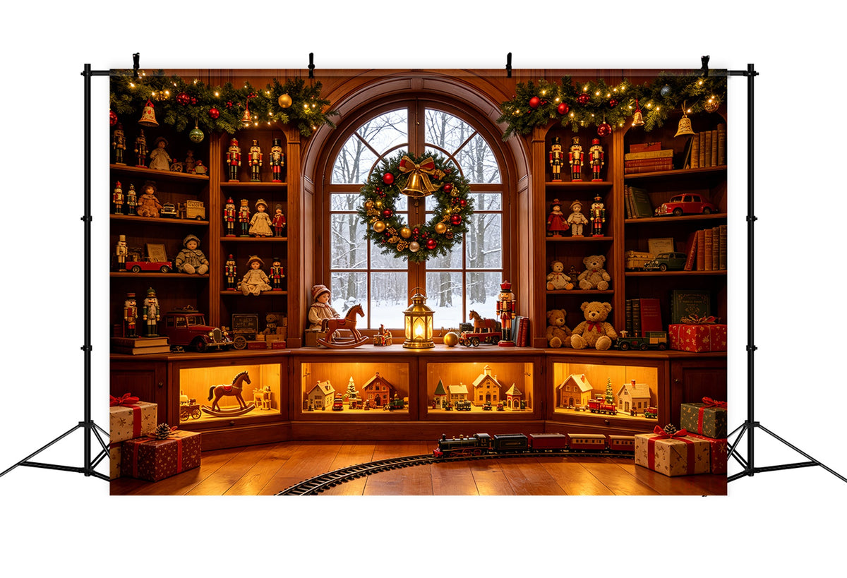 Christmas Themed Backdrops Nutcracker Toy Library Display Christmas Wall Backdrop CSH69-36