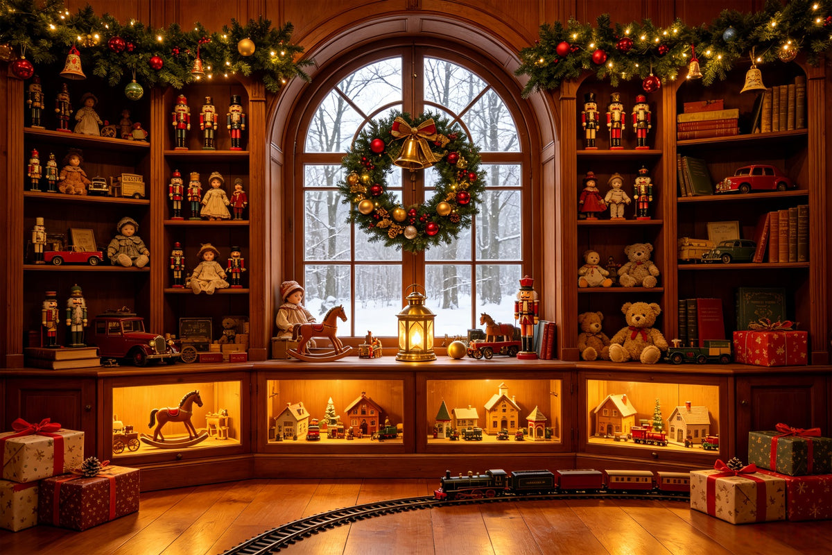 Christmas Themed Backdrops Nutcracker Toy Library Display Christmas Wall Backdrop CSH69-36