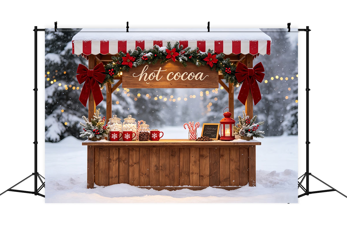 Snowy Christmas Backdrop Hot Cocoa Winter Stand Indoor Christmas Backdrop CSH69-46