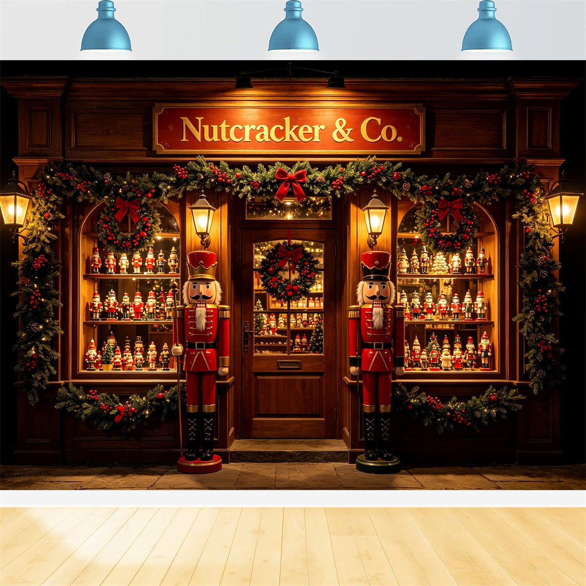 Nutcracker Party Scene Backdrop Toy Shopfront Display Nutcracker Land Of Sweets Backdrop CSH69-71