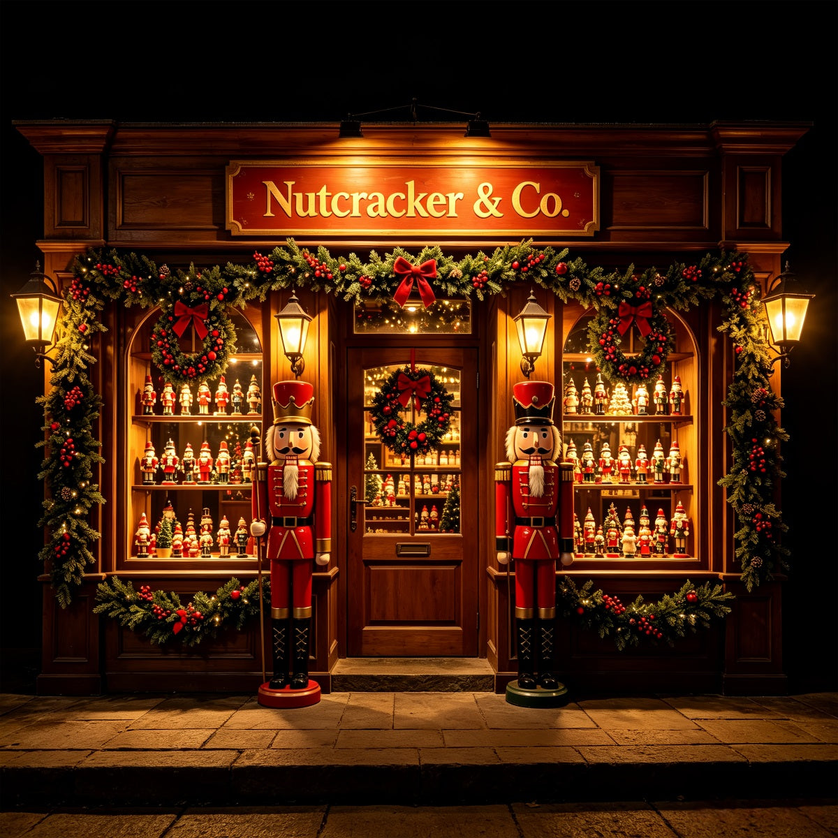 Nutcracker Party Scene Backdrop Toy Shopfront Display Nutcracker Land Of Sweets Backdrop CSH69-71