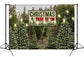 Christmas Tree Farm String Lights Backdrop for Photography D830