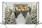 Christmas Backdrop Winter Snow Tree Farm D834