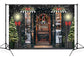 Snowy Winter Christmas Shop Door Backdrop D928