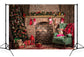 Christmas Fireplace Parlor Decorations Backdrop for Photography DBD-19215