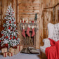 Christmas Stove Gift Socks Wooden Christmas Backdrops DBD-H19172